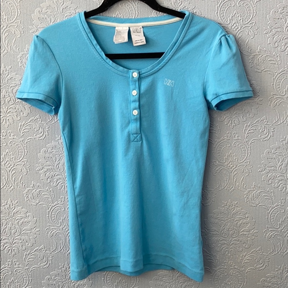 4/$20 Helly Hansen light blue polo tshirt